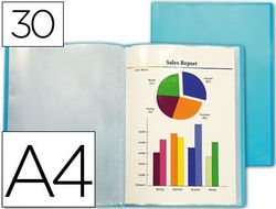 Carpeta Liderpapel Escaparate 47492 30 Fundas Polipropileno Traslucida Din A4 Azul Frosty