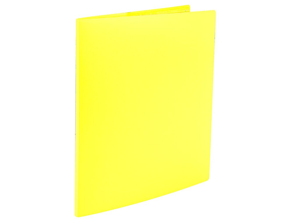 Carpeta liderpapel escaparate 60 fundas polipropileno DIN A4 amarillo fluor opaco