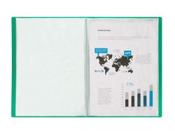 Carpeta liderpapel escaparate 60 fundas polipropileno DIN A4 verde translucido