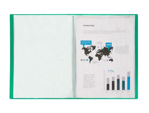 Carpeta liderpapel escaparate 60 fundas polipropileno DIN A4 verde translucido