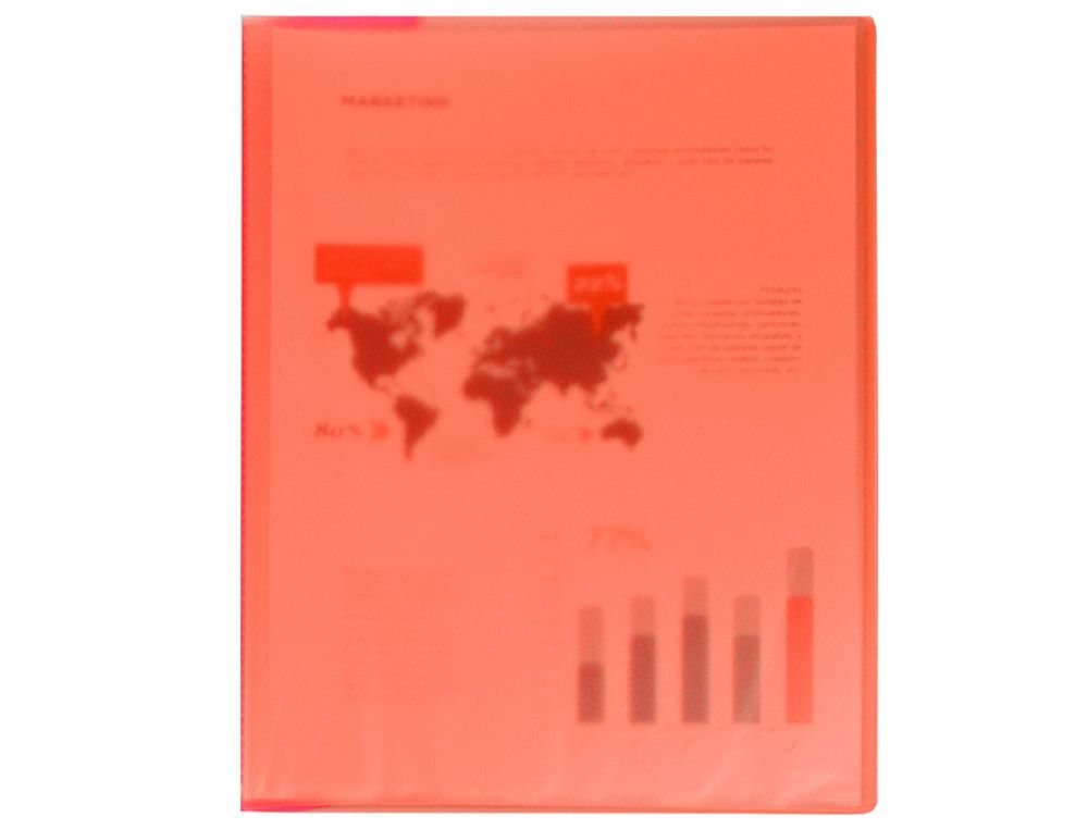 Carpeta liderpapel escaparate 80 fundas polipropileno DIN A4 rojo translucido