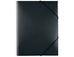 Carpeta liderpapel escaparate con espiral 20 fundas polipropileno din a5 negro opaco