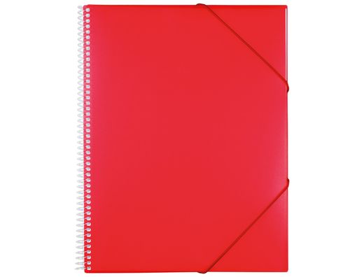Carpeta Liderpapel Escaparate con Espiral 20 Fundas Polipropileno Din A5 Roja