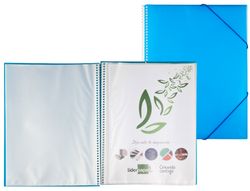 Carpeta Liderpapel Escaparate con Espiral 30 Fundas Polipropileno Din A4 Azul