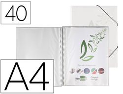 Carpeta liderpapel escaparate con espiral 40 fundas polipropileno din a4 transparente
