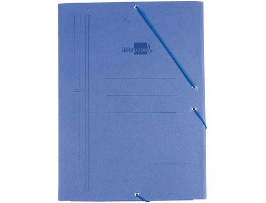 Carpeta Liderpapel Gomas A3 3 Solapas Carton Prespan Azul