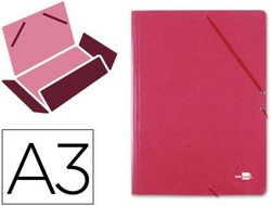 Carpeta Liderpapel Gomas A3 3 Solapas Carton Prespan Roja