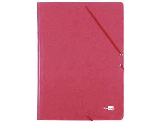 Carpeta Liderpapel Gomas A3 3 Solapas Carton Prespan Roja