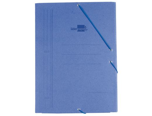 Carpeta Liderpapel Gomas Folio 3 Solapas Carton Compacto Azul