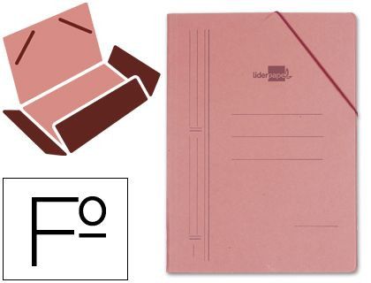 Carpeta Liderpapel Gomas Folio 3 Solapas Carton Compacto Cuero