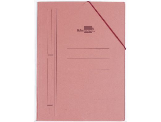 Carpeta Liderpapel Gomas Folio 3 Solapas Carton Compacto Cuero