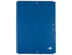 Carpeta Liderpapel Gomas Folio 3 Solapas Carton Forrado Azul