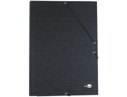 Carpeta Liderpapel Gomas Folio 3 Solapas Carton Forrado Negra