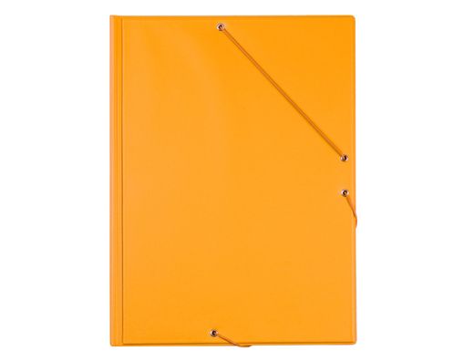 Carpeta liderpapel gomas folio 3 solapas carton forrado pvc naranja