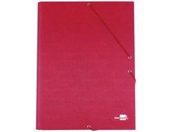 Carpeta Liderpapel Gomas Folio 3 Solapas Carton Forrado Roja