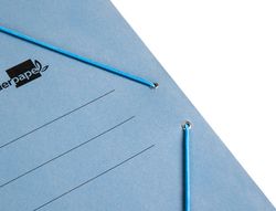 Carpeta Liderpapel Gomas Folio 3 Solapas Carton Pintado Azul