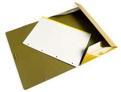Carpeta liderpapel gomas folio 3 solapas carton plastificado color amarillo