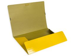 Carpeta liderpapel gomas folio 3 solapas carton plastificado color amarillo