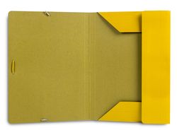 Carpeta liderpapel gomas folio 3 solapas carton plastificado color amarillo