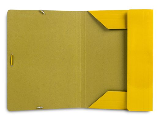 Carpeta liderpapel gomas folio 3 solapas carton plastificado color amarillo