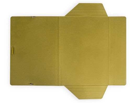 Carpeta liderpapel gomas folio 3 solapas carton plastificado color amarillo