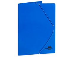 Carpeta liderpapel gomas folio 3 solapas carton plastificado color azul