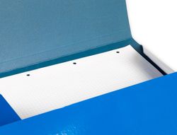 Carpeta liderpapel gomas folio 3 solapas carton plastificado color azul