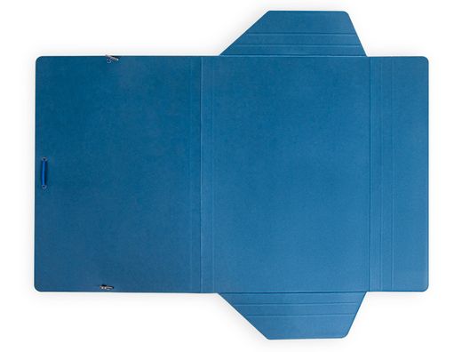Carpeta liderpapel gomas folio 3 solapas carton plastificado color azul