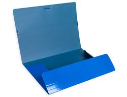 Carpeta liderpapel gomas folio 3 solapas carton plastificado color azul