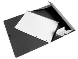 Carpeta liderpapel gomas folio 3 solapas carton plastificado color negro