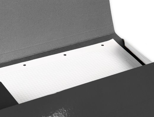 Carpeta liderpapel gomas folio 3 solapas carton plastificado color negro