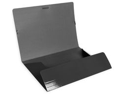 Carpeta liderpapel gomas folio 3 solapas carton plastificado color negro
