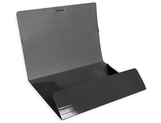 Carpeta liderpapel gomas folio 3 solapas carton plastificado color negro