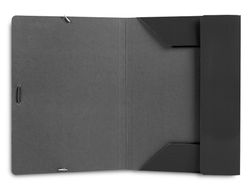 Carpeta liderpapel gomas folio 3 solapas carton plastificado color negro