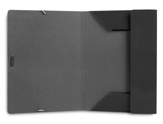 Carpeta liderpapel gomas folio 3 solapas carton plastificado color negro
