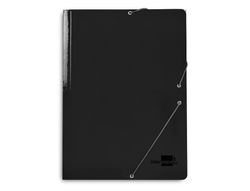Carpeta liderpapel gomas folio 3 solapas carton plastificado color negro