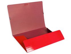 Carpeta liderpapel gomas folio 3 solapas carton plastificado color rojo
