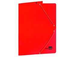 Carpeta liderpapel gomas folio 3 solapas carton plastificado color rojo
