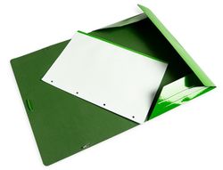 Carpeta liderpapel gomas folio 3 solapas carton plastificado color verde
