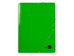 Carpeta liderpapel gomas folio 3 solapas carton plastificado color verde
