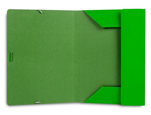 Carpeta liderpapel gomas folio 3 solapas carton plastificado color verde