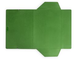 Carpeta liderpapel gomas folio 3 solapas carton plastificado color verde