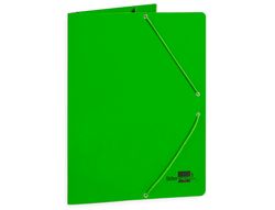 Carpeta liderpapel gomas folio 3 solapas carton plastificado color verde