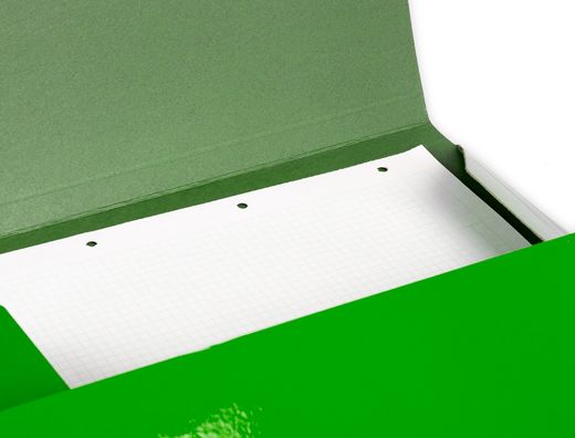 Carpeta liderpapel gomas folio 3 solapas carton plastificado color verde