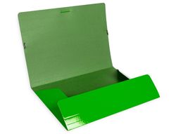 Carpeta liderpapel gomas folio 3 solapas carton plastificado color verde
