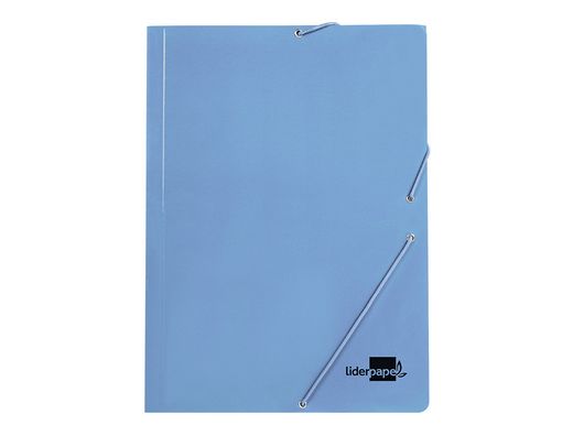 Carpeta liderpapel gomas folio 3 solapas carton plastificado colores pasteles surtidos