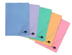 Carpeta liderpapel gomas folio 3 solapas carton plastificado colores pasteles surtidos