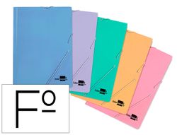 Carpeta liderpapel gomas folio 3 solapas carton plastificado colores pasteles surtidos