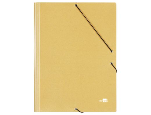 Carpeta Liderpapel Gomas Folio 3 Solapas Carton Prespan Amarilla