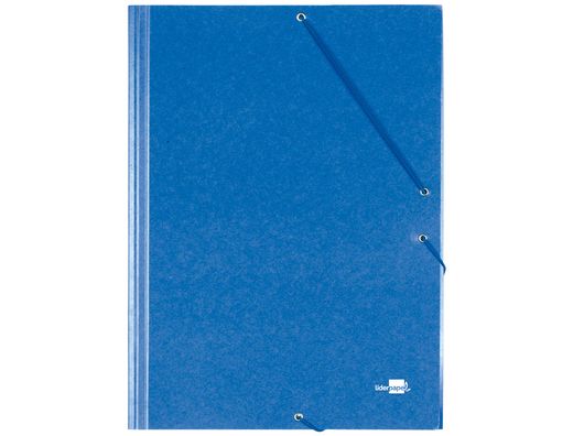 Carpeta Liderpapel Gomas Folio 3 Solapas Carton Prespan Azul